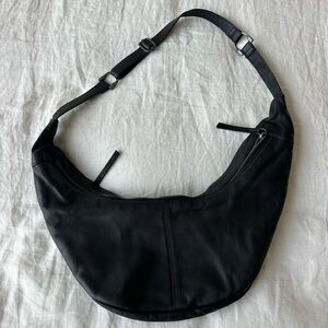 Free People Black Leather Shoulder Bag